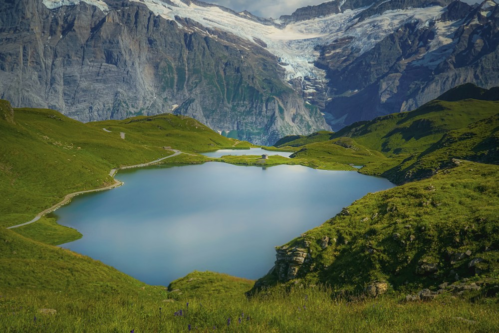 Mountain landscape and a tranquil alpine lake