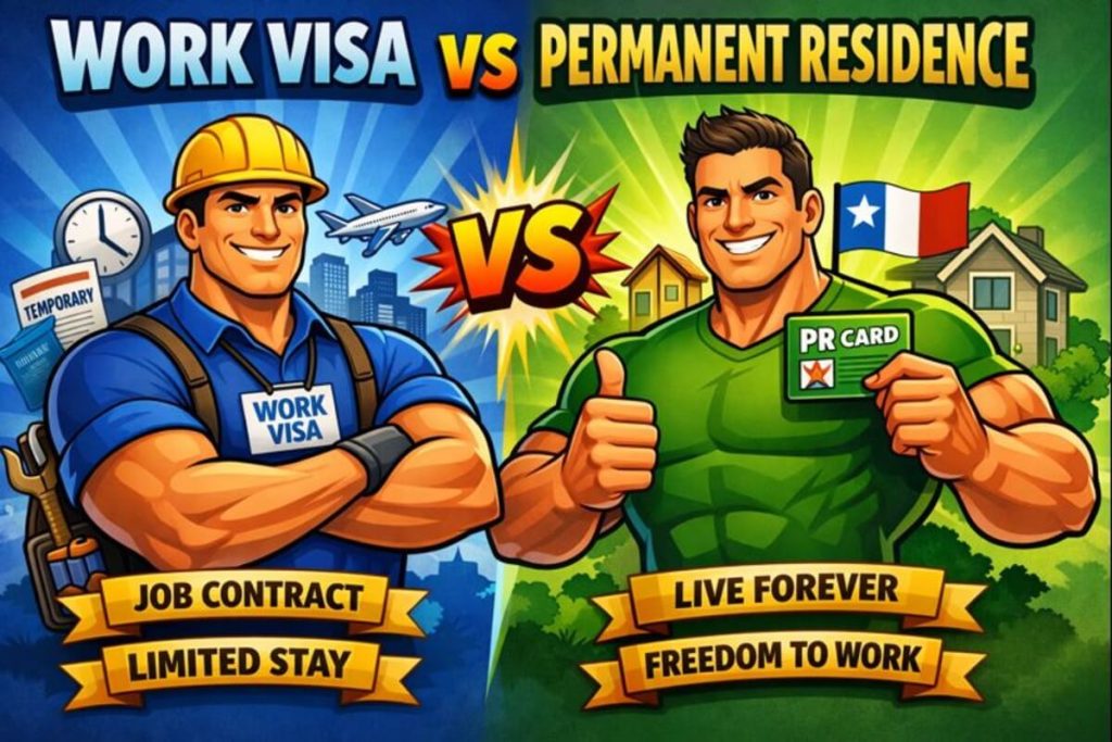 Differences Between Work Visa and Permanent Residency